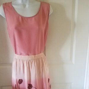Dianne Gilman silk top w free skirt